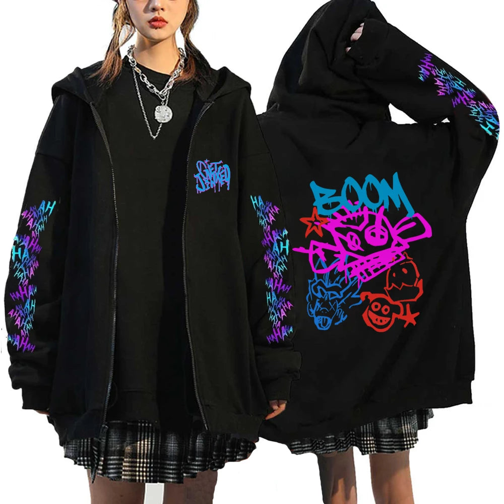 Arcane Jinx Graffiti Oversized Hoodie – Street Punk Edition