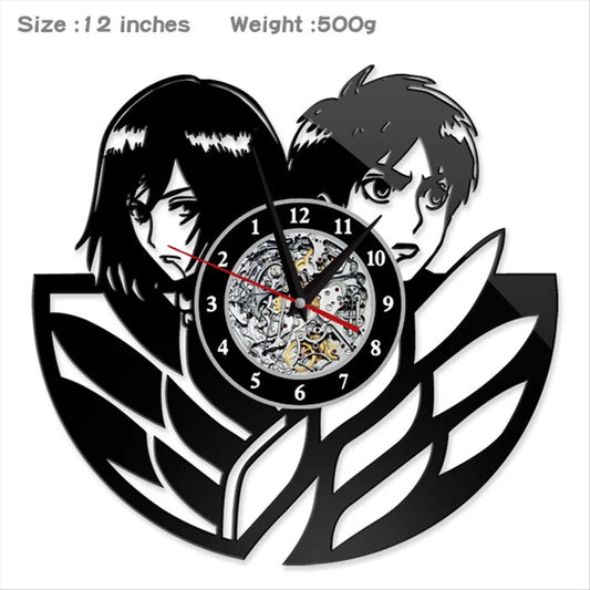 Attack on Titan Vinyl Wall Clocks – Decorative Anime Timepieces (3 Variants)
