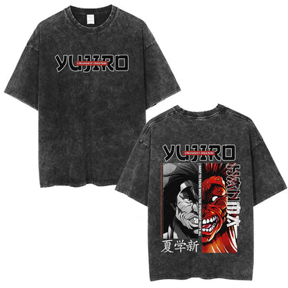 Vintage Washed T Shirt Baki The Grappler T-shirt