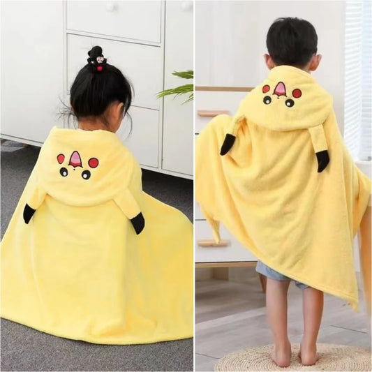 Pokémon Pikachu Hooded Bath Towel – Ultra Absorbent Coral Fleece Wrap for Kids (2 Sizes)