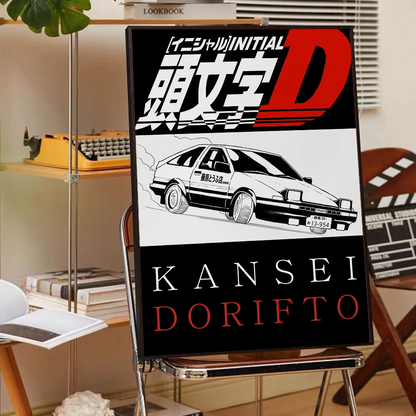 Initial D AE86 Wall Art Poster Set