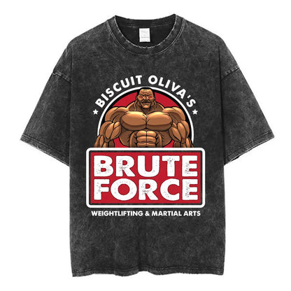 Vintage Washed T Shirt Baki The Grappler T-shirt