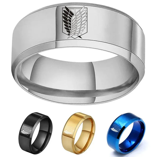 Attack on Titan Wings of Freedom Stainless Steel Ring – Sizes 6–13