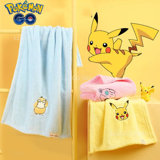 Pokémon GO Coral Fleece Face Towels – Pikachu, Psyduck & Jigglypuff (3 Variants)