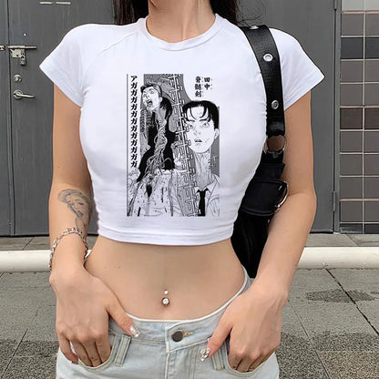 Chainsaw Man Cropped T-Shirt – Edgy Anime Graphic Top
