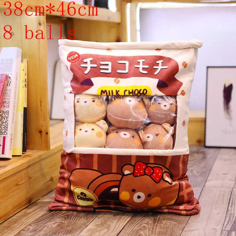 Pudding Adorable Plush Pillow Bag with Mini Animal Plushies – Perfect for Cuddling & Decor - Tokyowai