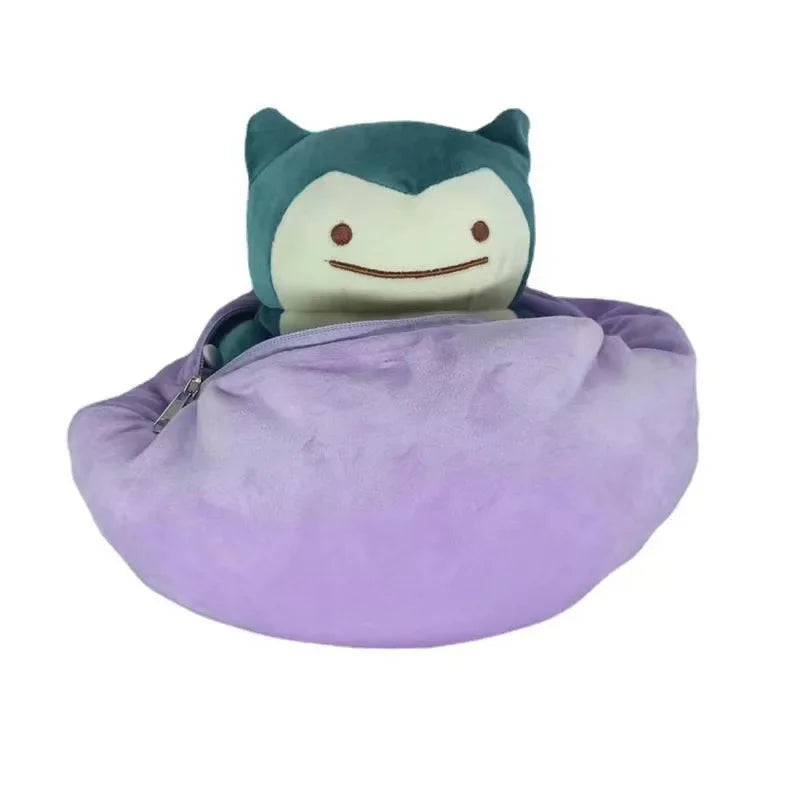 Snorlax & Ditto Transforming Plush Toy – Reversible Zipper Pillow