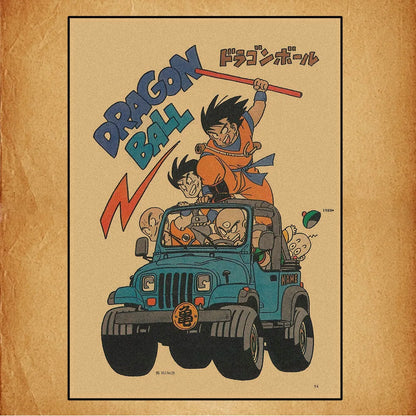 Dragon Ball Retro Poster Set – Unframed Wall Art Prints