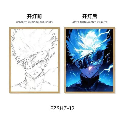 Jujutsu Kaisen LED Light Art Frame - Transforming Glow-in-the-Dark Art Piece - Tokyowai