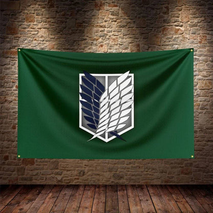 Attack on titan Flag Polyester Banner For Decor - Tokyowai