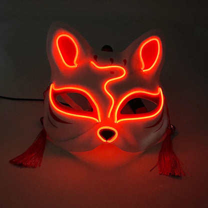 LED Neon Fox Mask – Light-Up Cosplay Mask with Multi-Flash Modes
