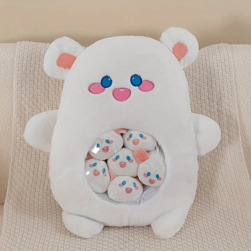 Pudding Cute Fruit & Animal Plush Pillow with Mini Plush Balls - Tokyowai