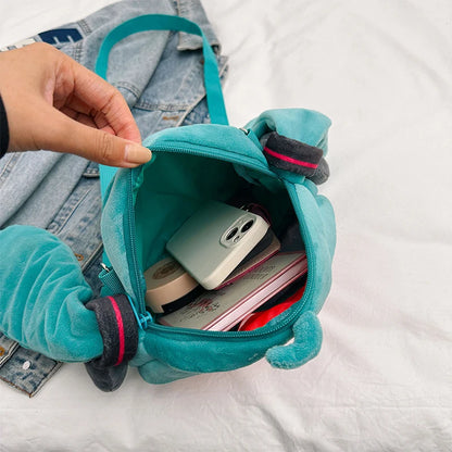 Hatsune Miku Plush Shoulder Bag – Wide-Mouth Yawning Design