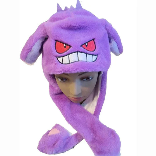 Pokemon Pikachu Gengar Eevee Beanie Hat Can Moving Bunny Ears - Tokyowai