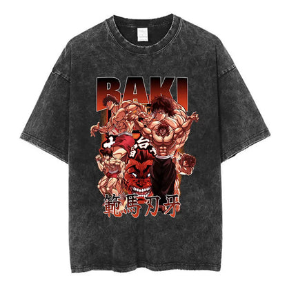 Vintage Washed T Shirt Baki The Grappler T-shirt