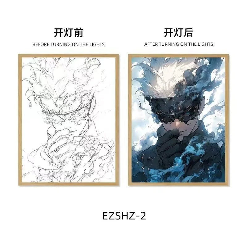 Jujutsu Kaisen LED Light Art Frame - Transforming Glow-in-the-Dark Art Piece - Tokyowai