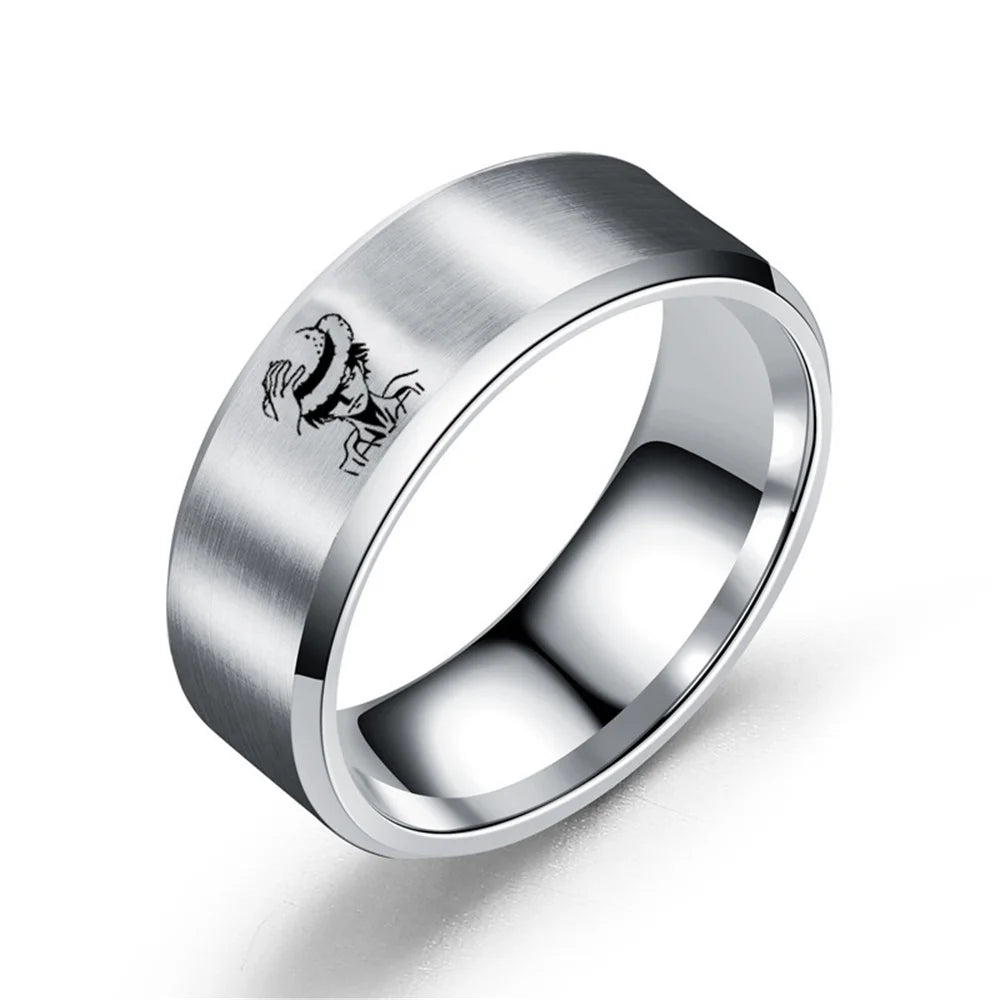 One Piece Stainless Steel Ring – Straw Hat Pirates Logo