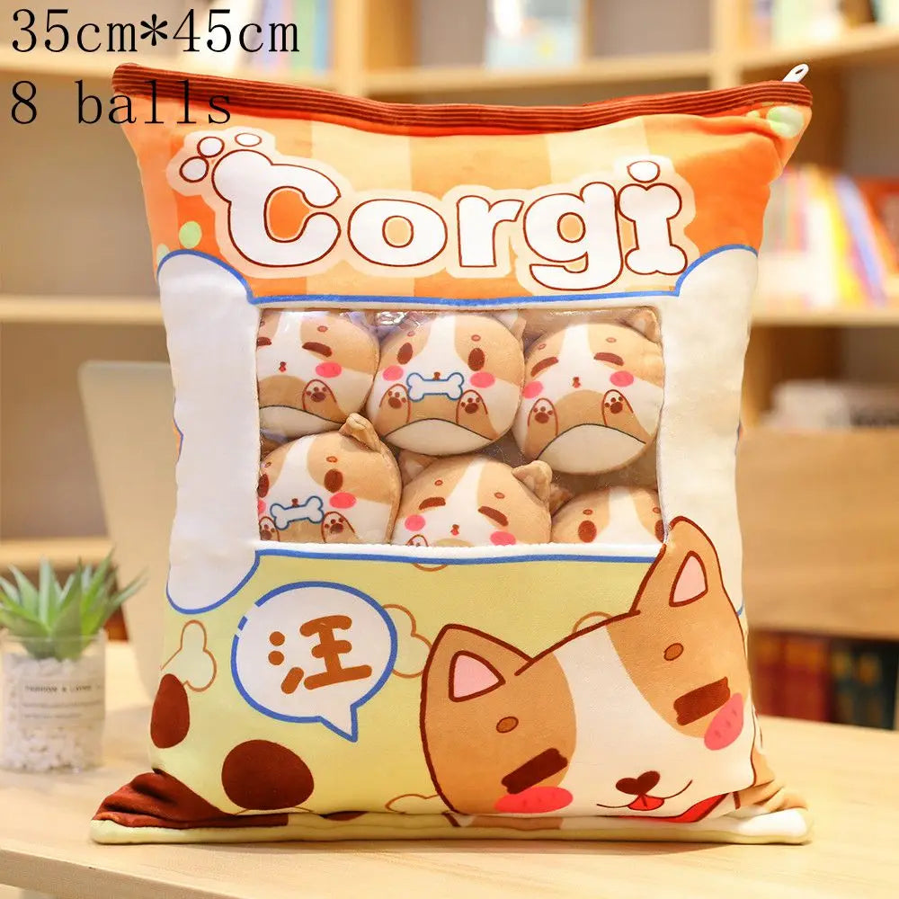 Pudding Adorable Plush Pillow Bag with Mini Animal Plushies – Perfect for Cuddling & Decor - Tokyowai