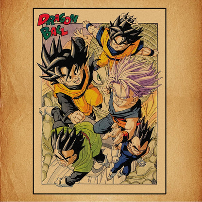 Dragon Ball Retro Poster Set – Unframed Wall Art Prints