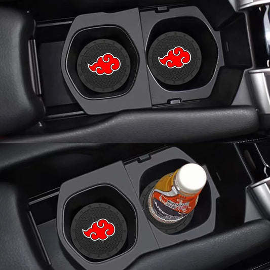 Naruto-Inspired Car Cup Holder Inserts – Akatsuki Red Cloud Design