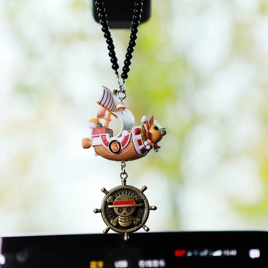 One Piece Ship-Themed Car Hanging Ornaments – Mini Merry & Sunny Pirate Charms