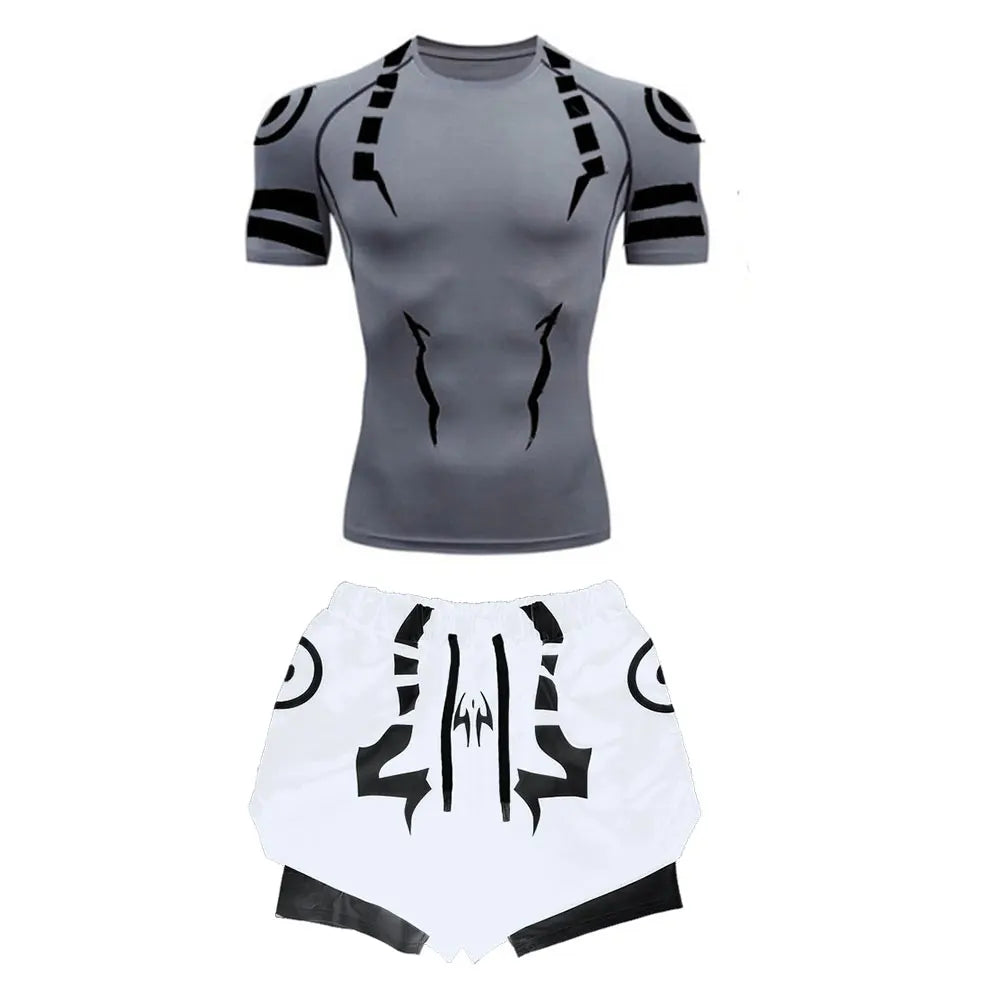 Jujutsu Kaisen Compression Set Fitness Suit for Men Quick Dry - Tokyowai