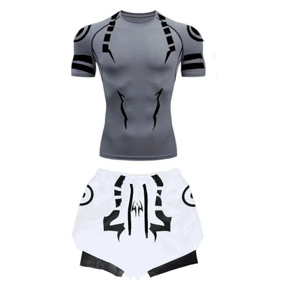 Jujutsu Kaisen Compression Set Fitness Suit for Men Quick Dry - Tokyowai