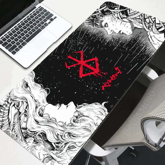 Berserk Guts vs. Griffith Desk Mat – Epic Black and White Battle Design - Tokyowai