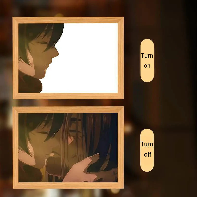 Attack on Titan LED Art Frame – Illuminated Anime Decor for Fans - Tokyowai