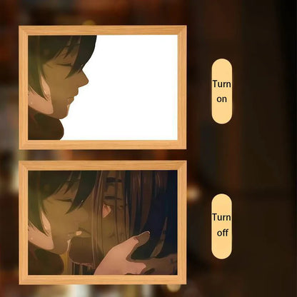 Attack on Titan LED Art Frame – Illuminated Anime Decor for Fans - Tokyowai