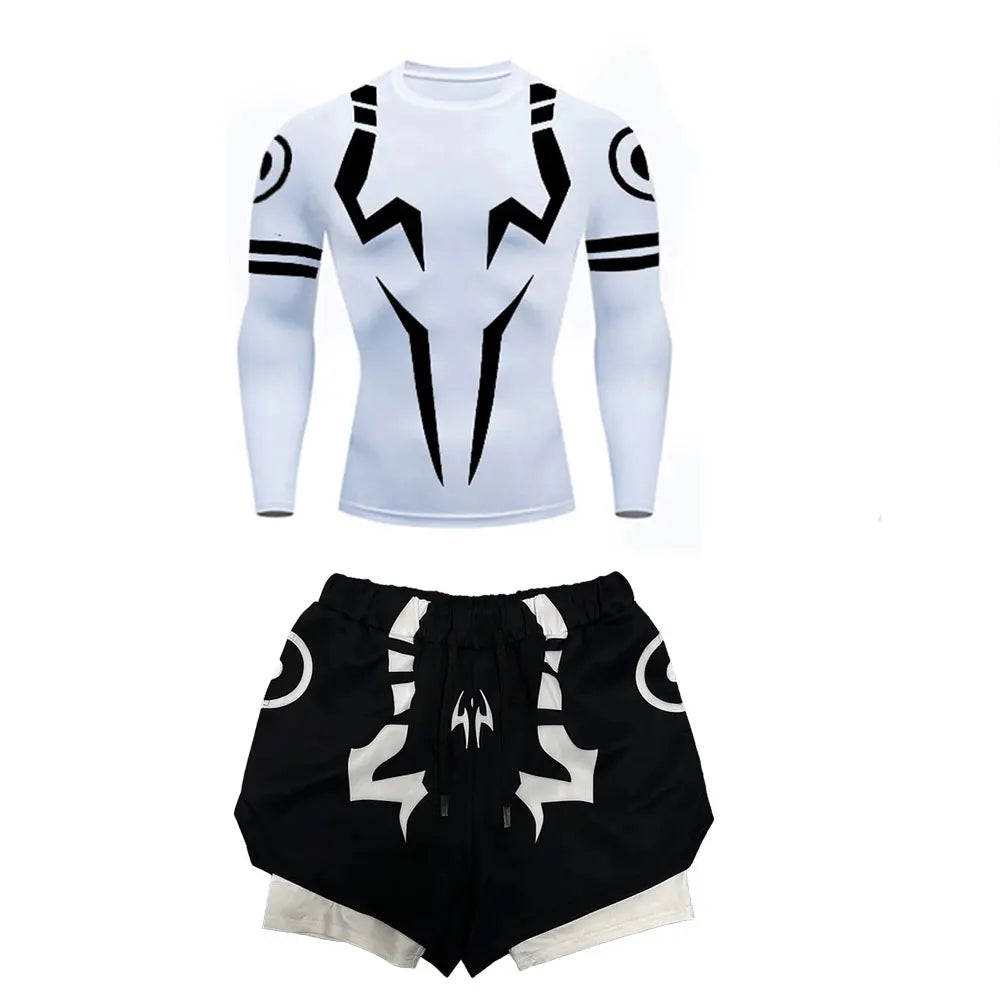 Jujutsu Kaisen Compression Set Fitness Suit for Men Quick Dry - Tokyowai