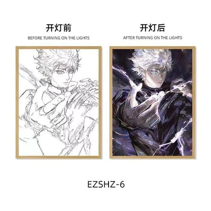 Jujutsu Kaisen LED Light Art Frame - Transforming Glow-in-the-Dark Art Piece - Tokyowai