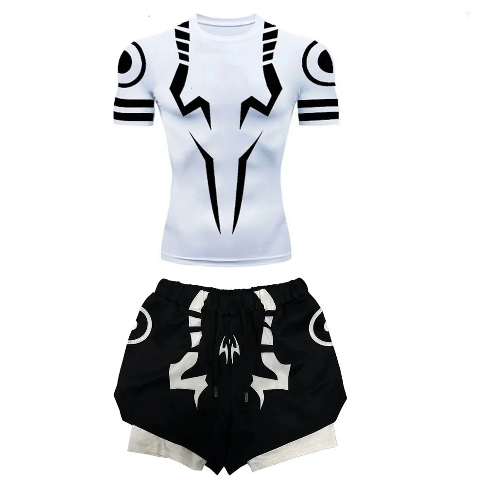 Jujutsu Kaisen Compression Set Fitness Suit for Men Quick Dry - Tokyowai