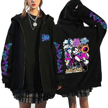 Arcane Jinx Graffiti Oversized Hoodie – Street Punk Edition
