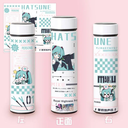 Hatsune Miku Smart Thermos Bottle – LED Temperature Display 500ml