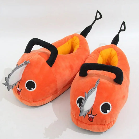 Chainsaw Dog Plush Slippers - Comfortable Anime-Inspired Indoor Footwear - Tokyowai