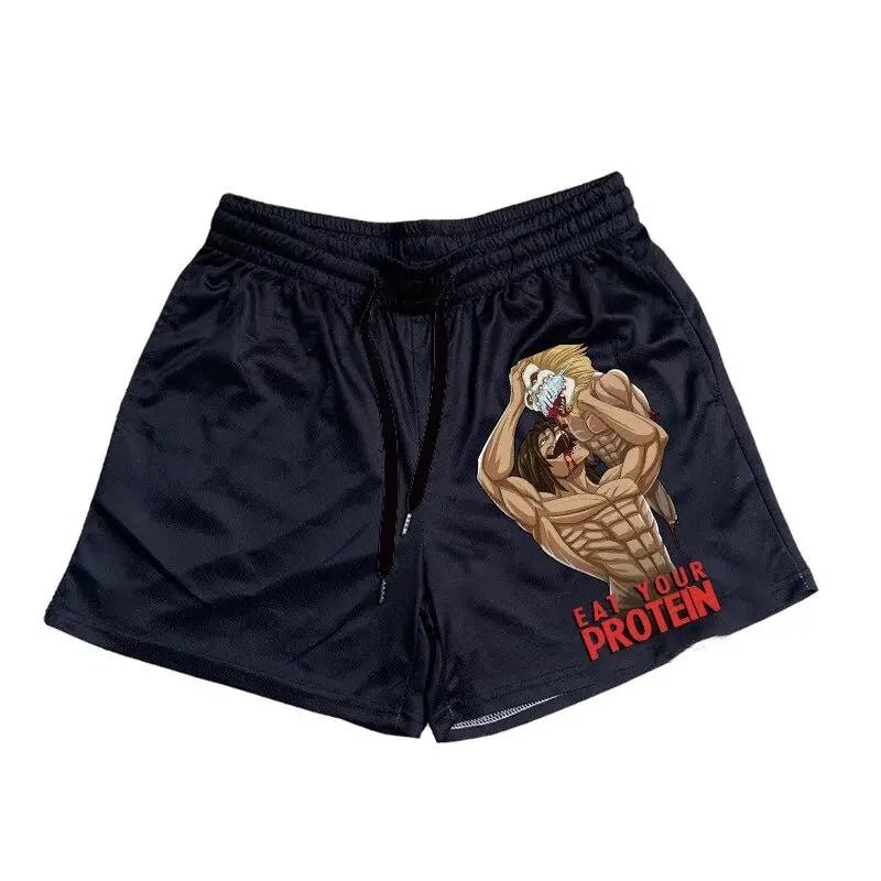Attack On Titan Gym Shorts For Men Fitness - Tokyowai