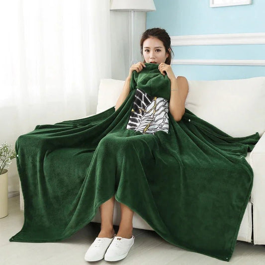 Attack on Titan Scout Regiment Hooded Cape Blanket