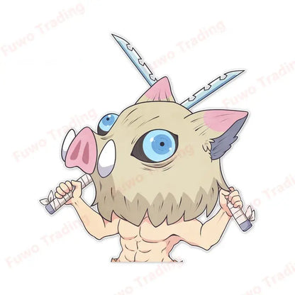 Demon Slayer Inosuke Boar Head Stickers – Unique Anime Car Accessories