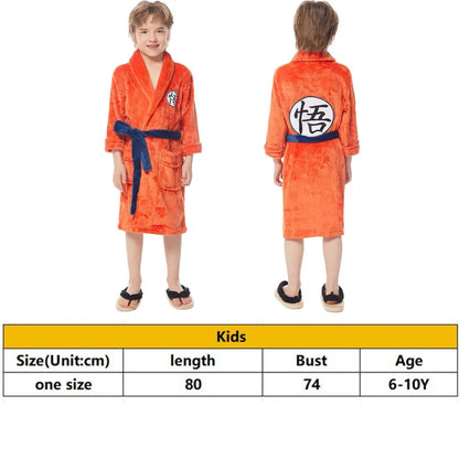 Dragon Ball Z Goku Kanji Symbol Plush Bathrobe – Kids and Adults