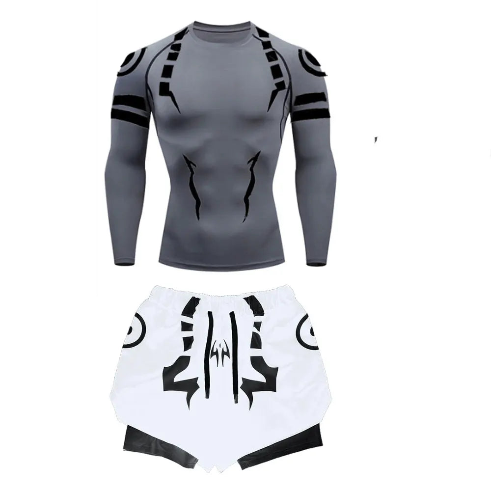 Jujutsu Kaisen Compression Set Fitness Suit for Men Quick Dry - Tokyowai