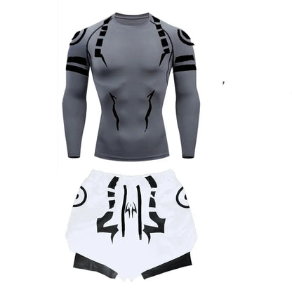 Jujutsu Kaisen Compression Set Fitness Suit for Men Quick Dry - Tokyowai