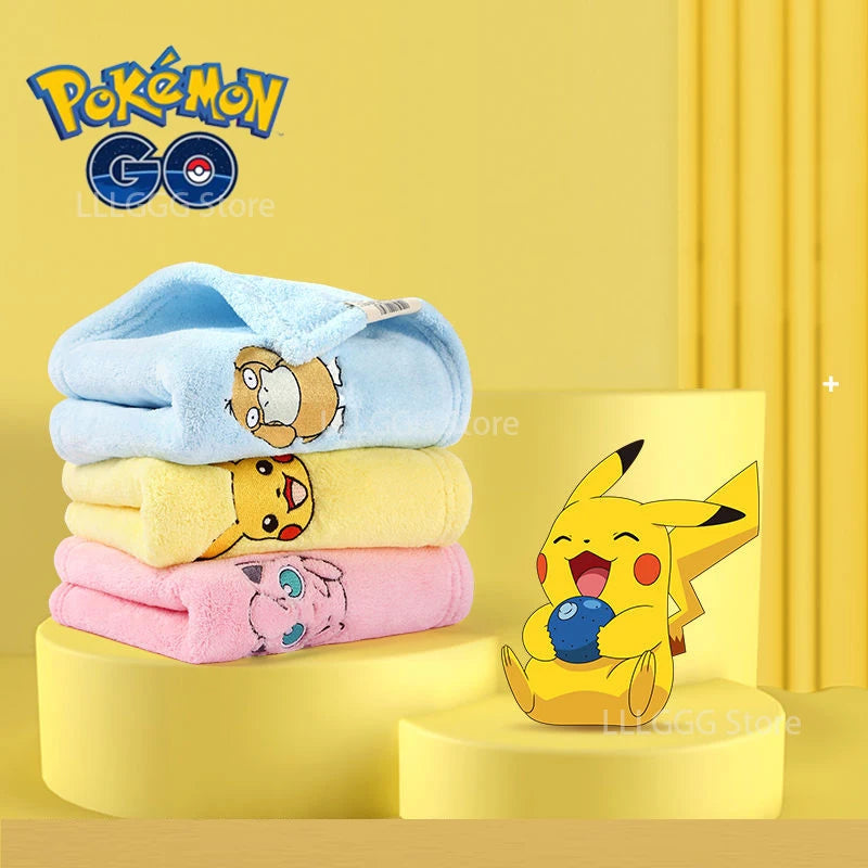 Pokémon GO Coral Fleece Face Towels – Pikachu, Psyduck & Jigglypuff (3 Variants)