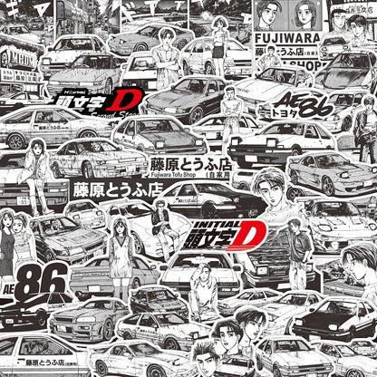 Initial D AE86 Manga-Style Car Stickers