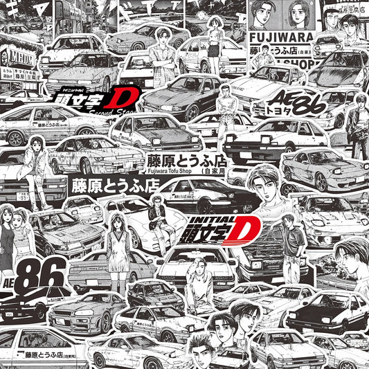 Initial D AE86 Manga-Style Car Stickers