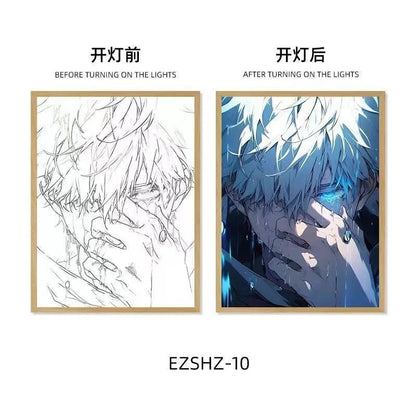 Jujutsu Kaisen LED Light Art Frame - Transforming Glow-in-the-Dark Art Piece - Tokyowai