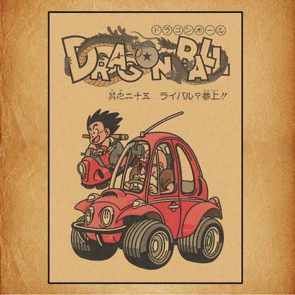 Dragon Ball Retro Poster Set – Unframed Wall Art Prints