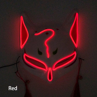 LED Neon Fox Mask – Light-Up Cosplay Mask with Multi-Flash Modes