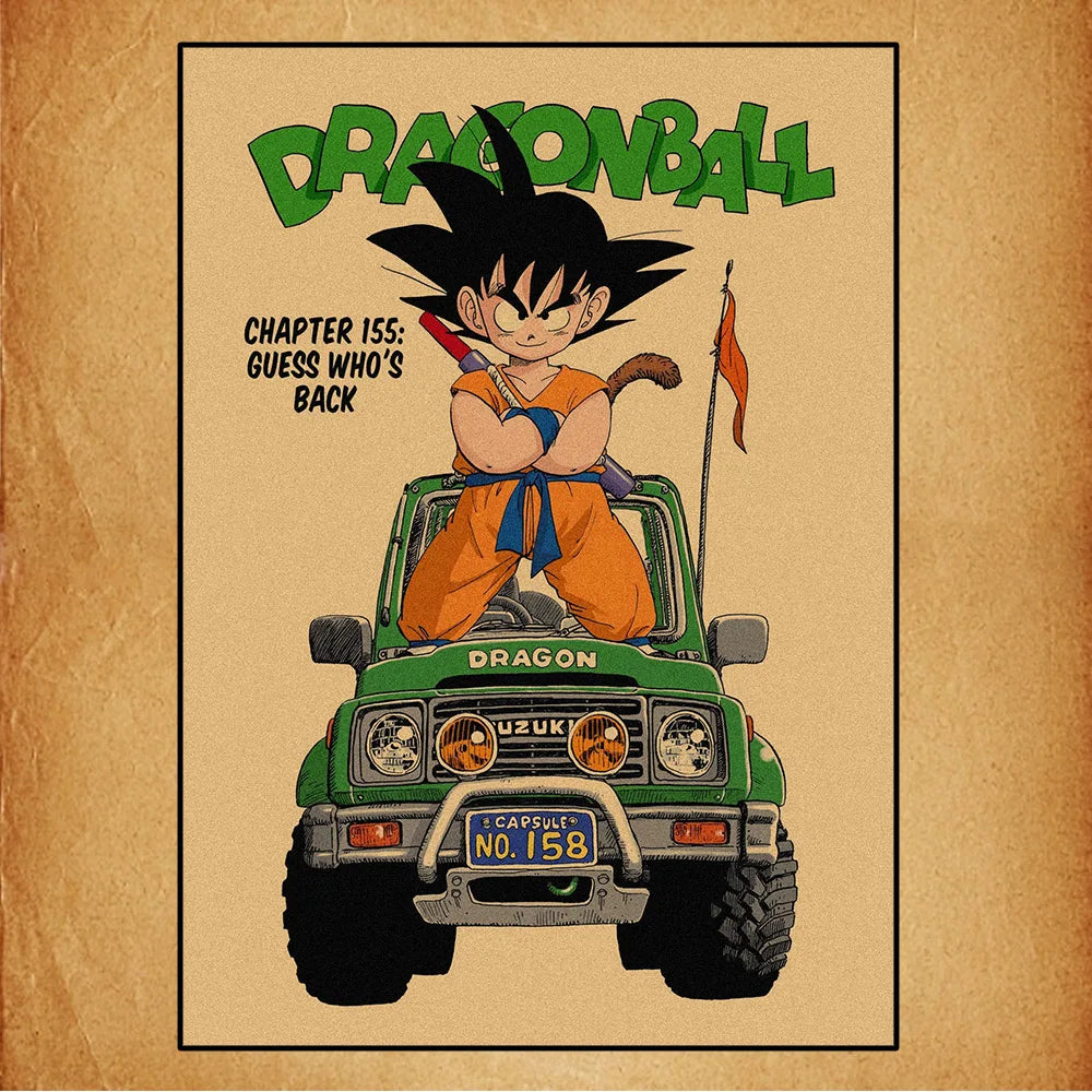 Dragon Ball Retro Poster Set – Unframed Wall Art Prints