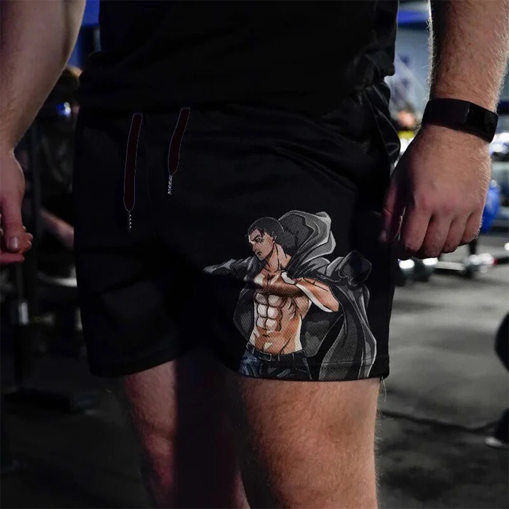 Attack On Titan Gym Shorts For Men Fitness - Tokyowai